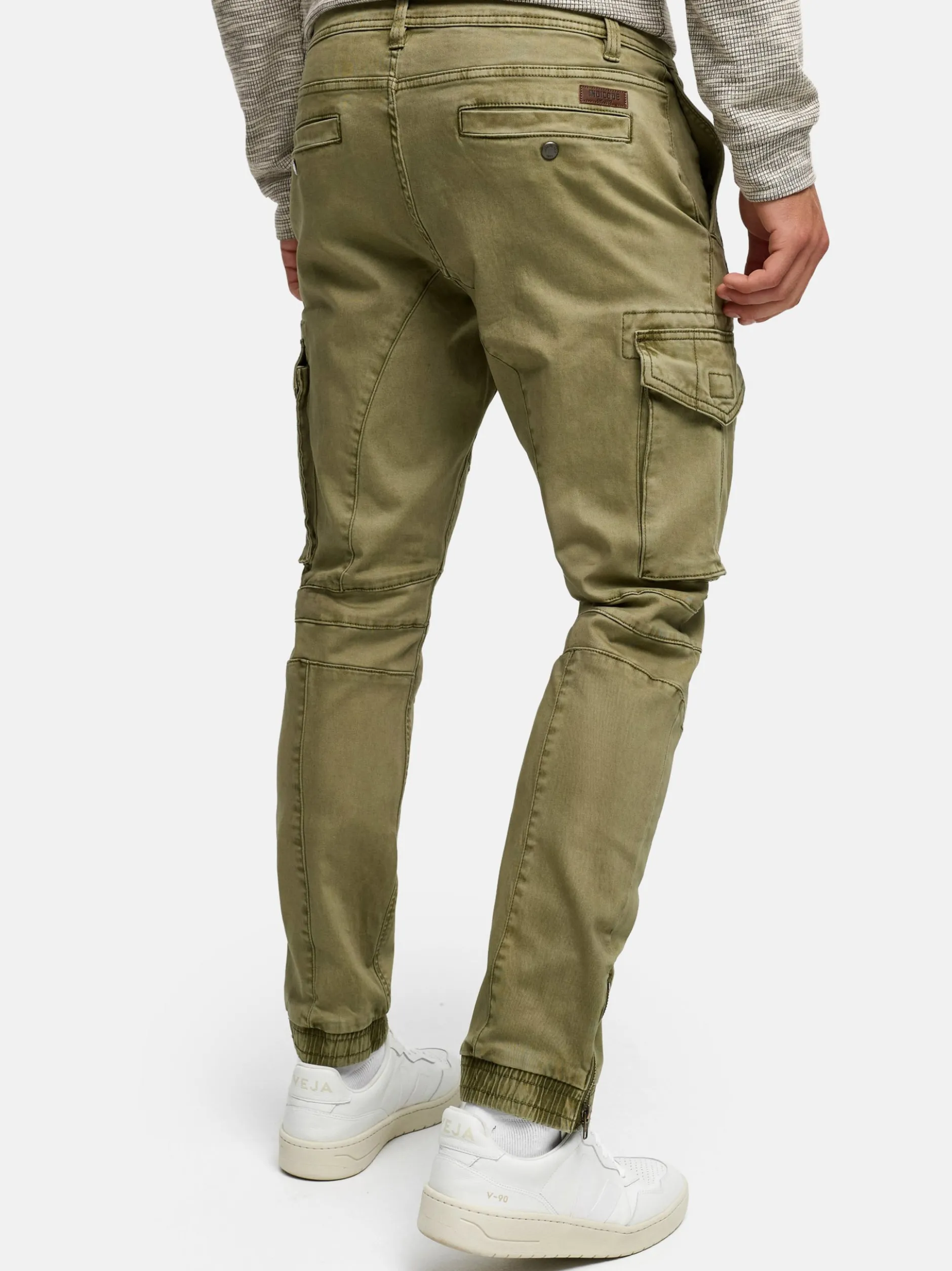 Indicode Herren Cargohose - Alex in grün