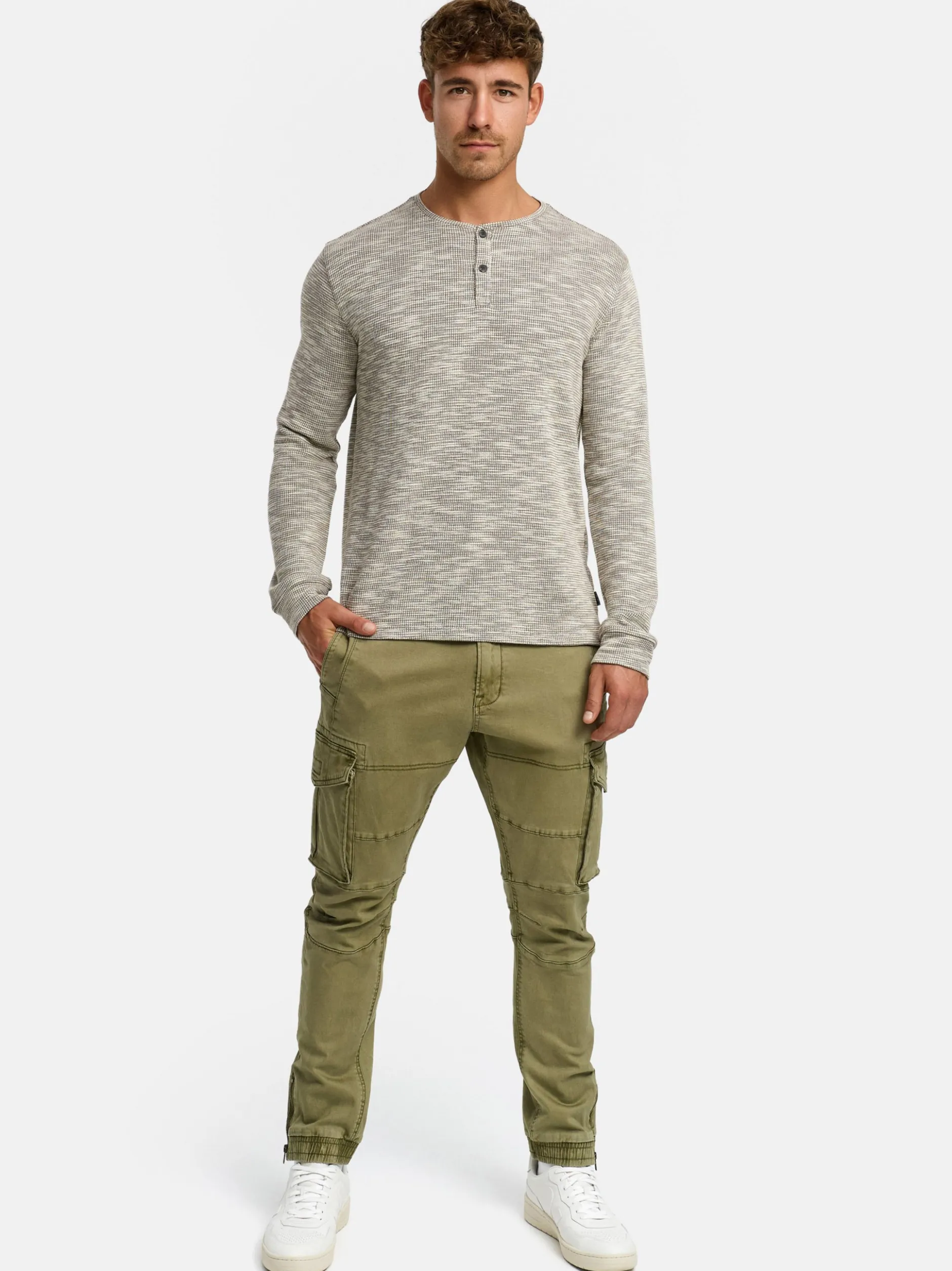Indicode Herren Cargohose - Alex in grün