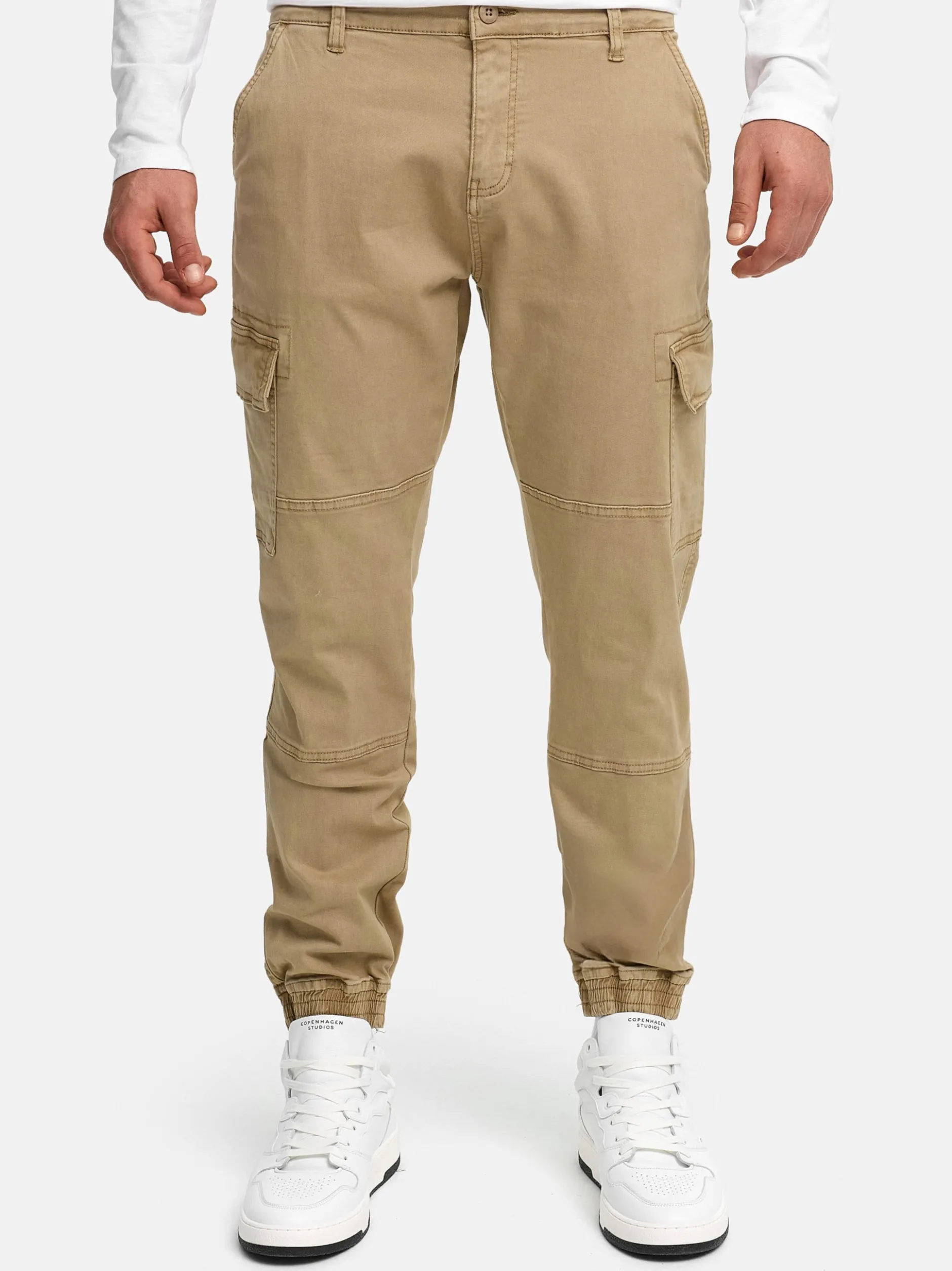 Indicode Herren Cargohose - August in beige sand
