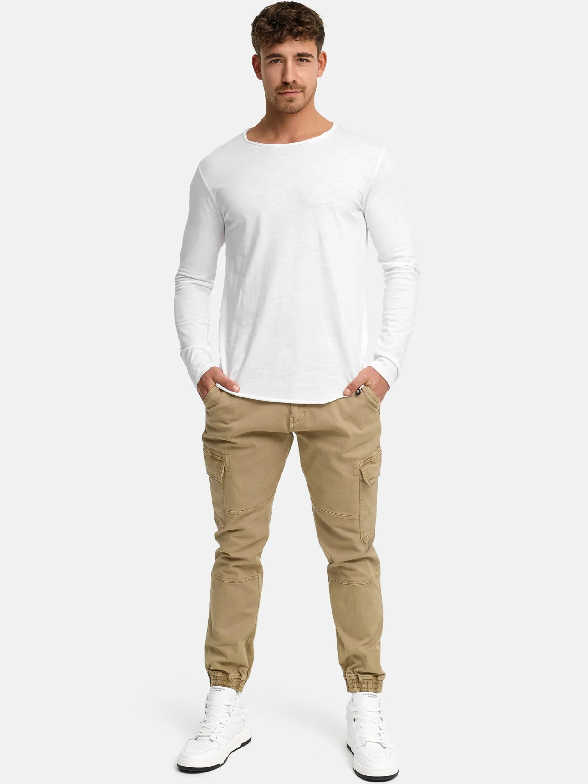 Indicode Herren Cargohose - August in beige sand