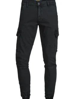 Indicode Herren Cargohose - August in schwarz
