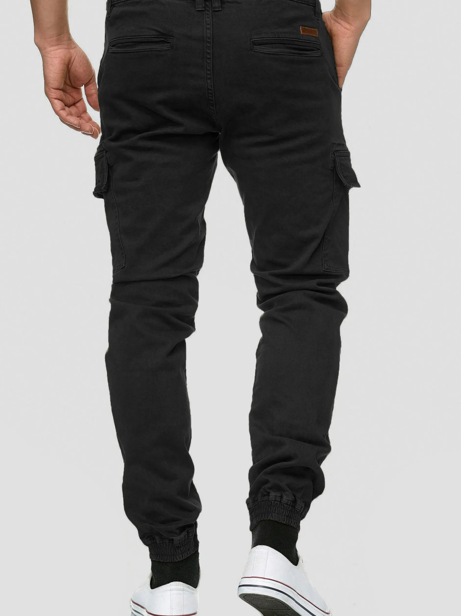 Indicode Herren Cargohose - August in schwarz