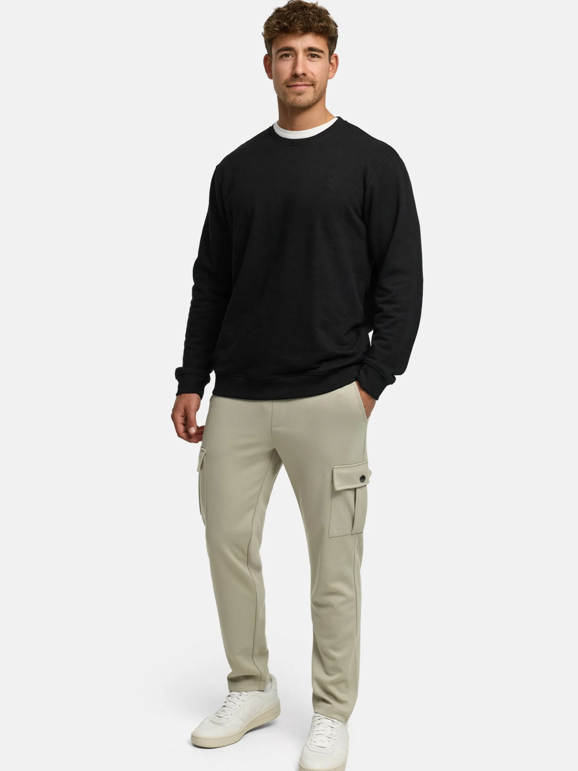 Indicode Herren Cargohose - INNezzo String Cargo in beige