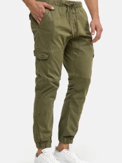 Indicode Herren Cargohose - Levy in grün khaki