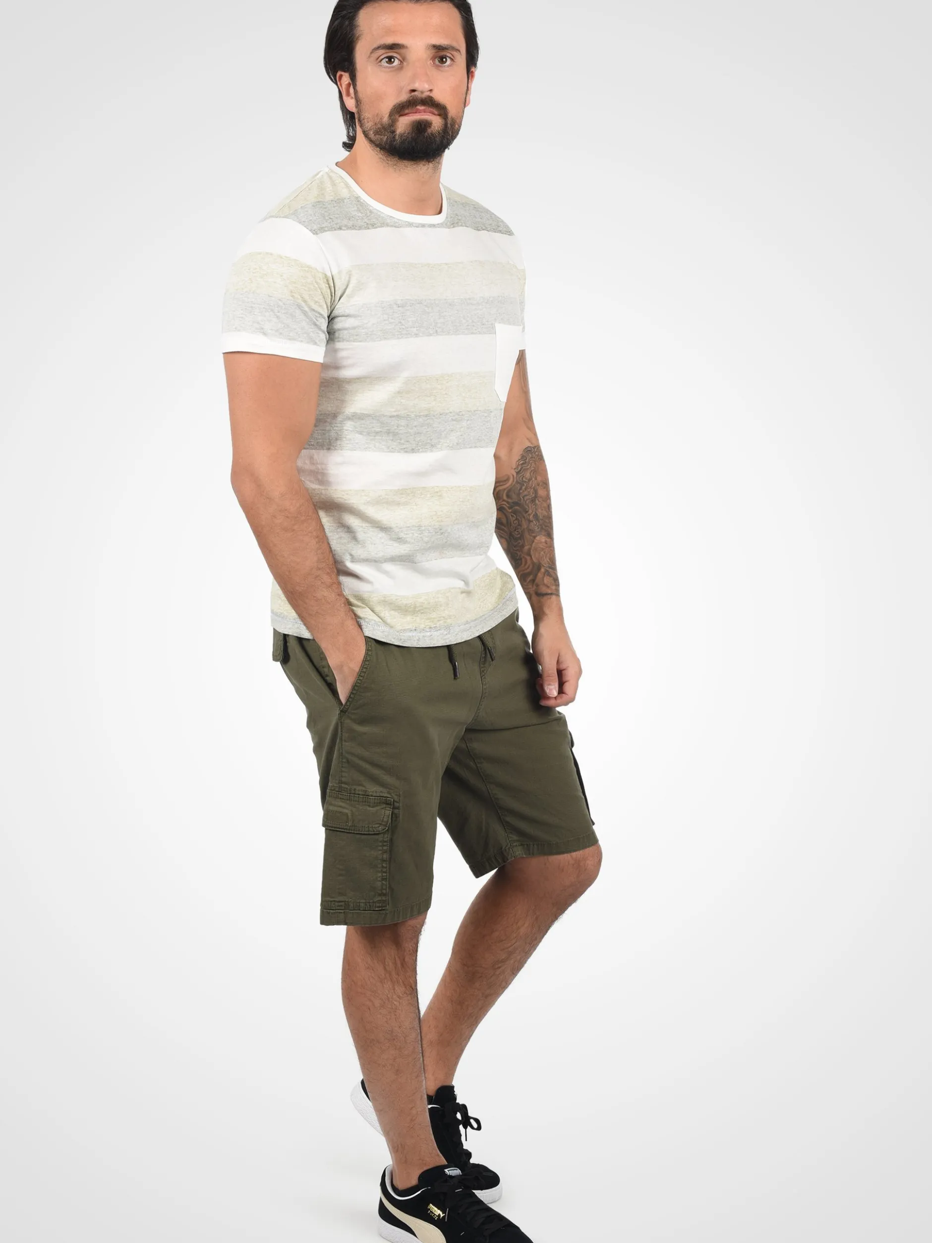 Indicode Herren Cargoshorts - IDFrances in grün