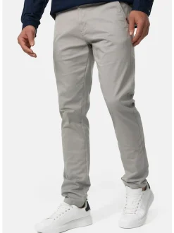Indicode Herren Chinohose - Cherry in hellgrau grau