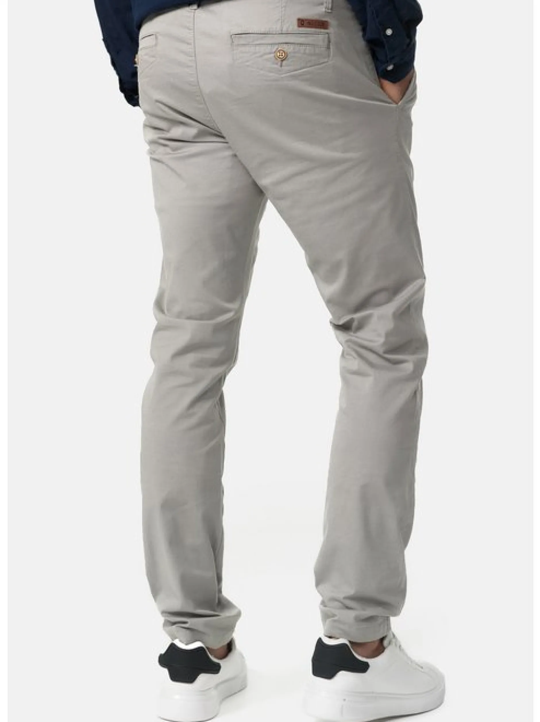 Indicode Herren Chinohose - Cherry in hellgrau grau