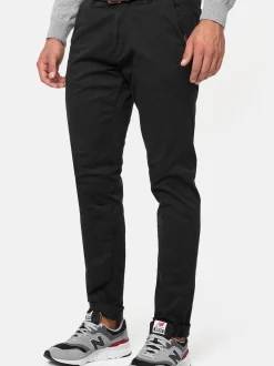 Indicode Herren Chinohose - Cherry in schwarz