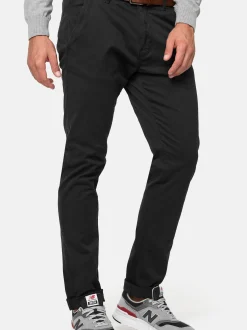 Indicode Herren Chinohose - Cherry in schwarz