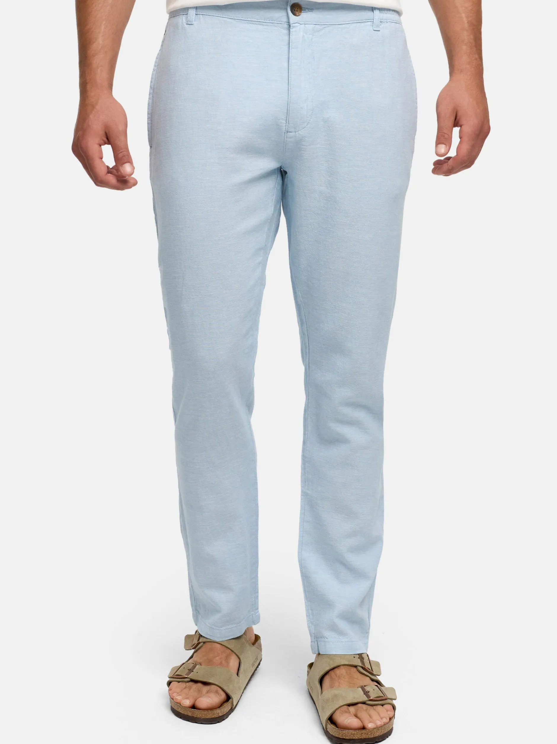 Indicode Herren Chinohose - INLino in hellblau