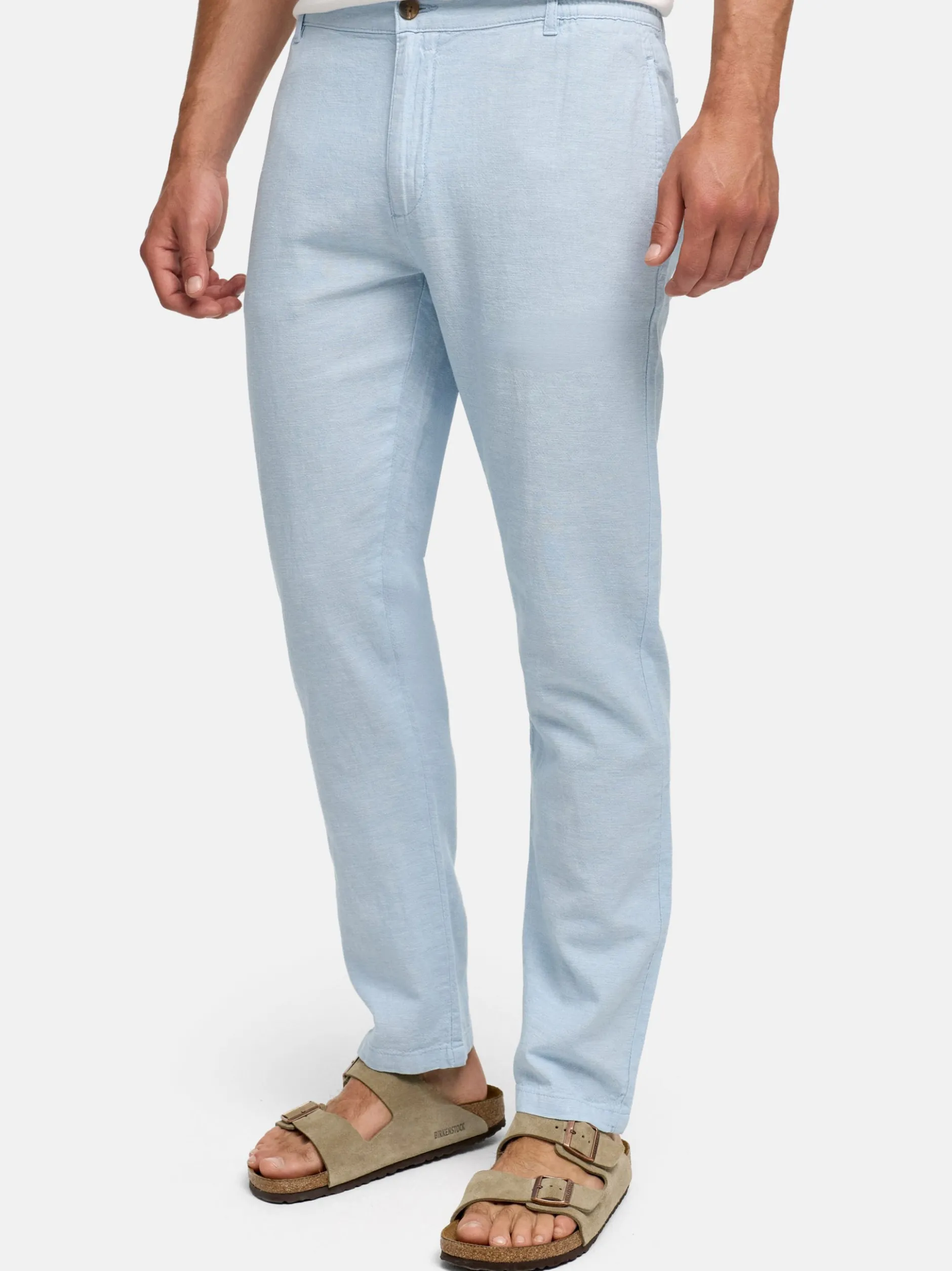 Indicode Herren Chinohose - INLino in hellblau
