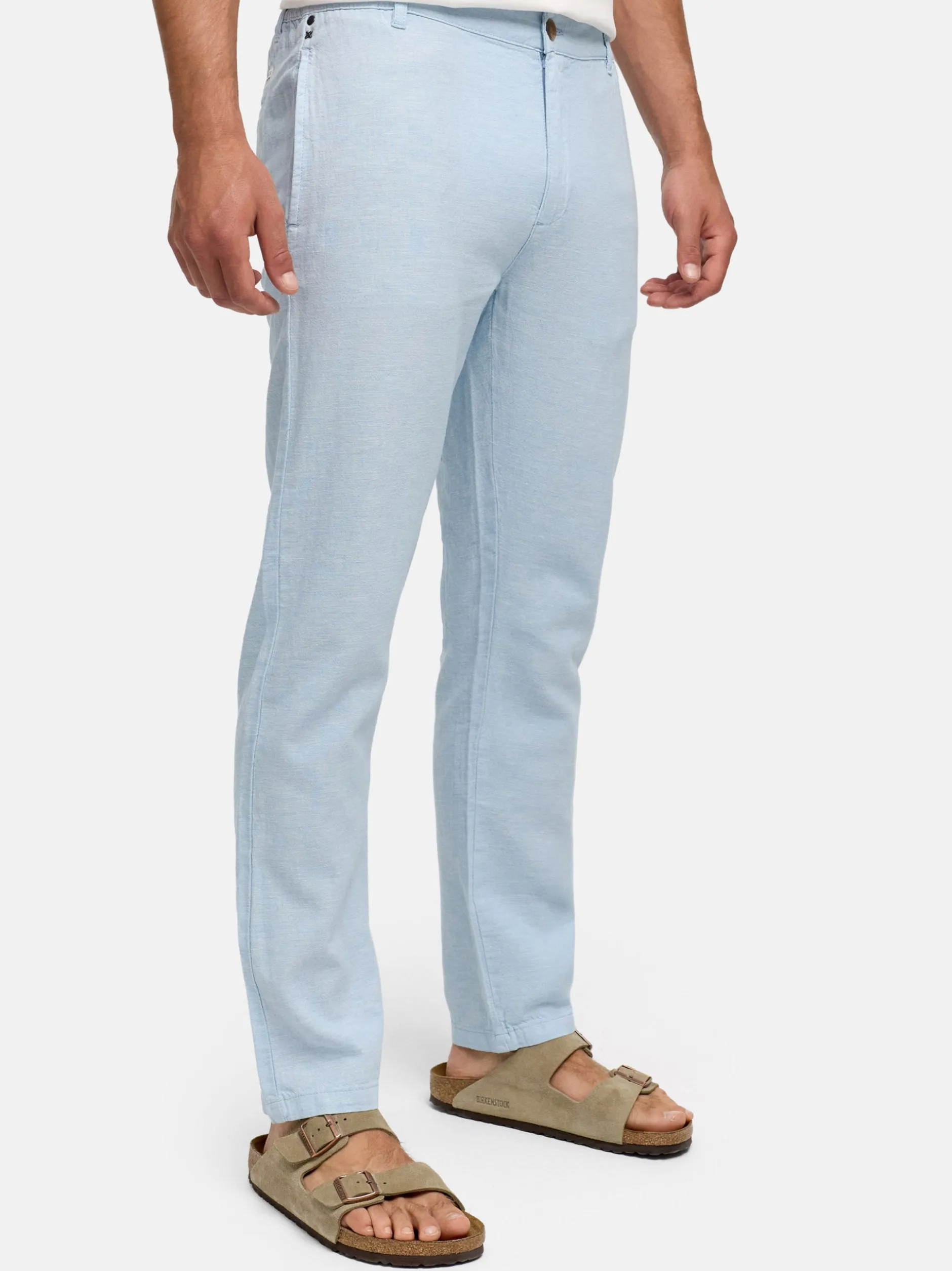 Indicode Herren Chinohose - INLino in hellblau