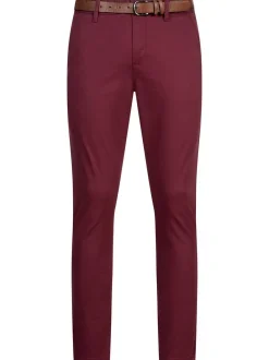 Indicode Herren Chinohose - INPilli in bordeaux rot