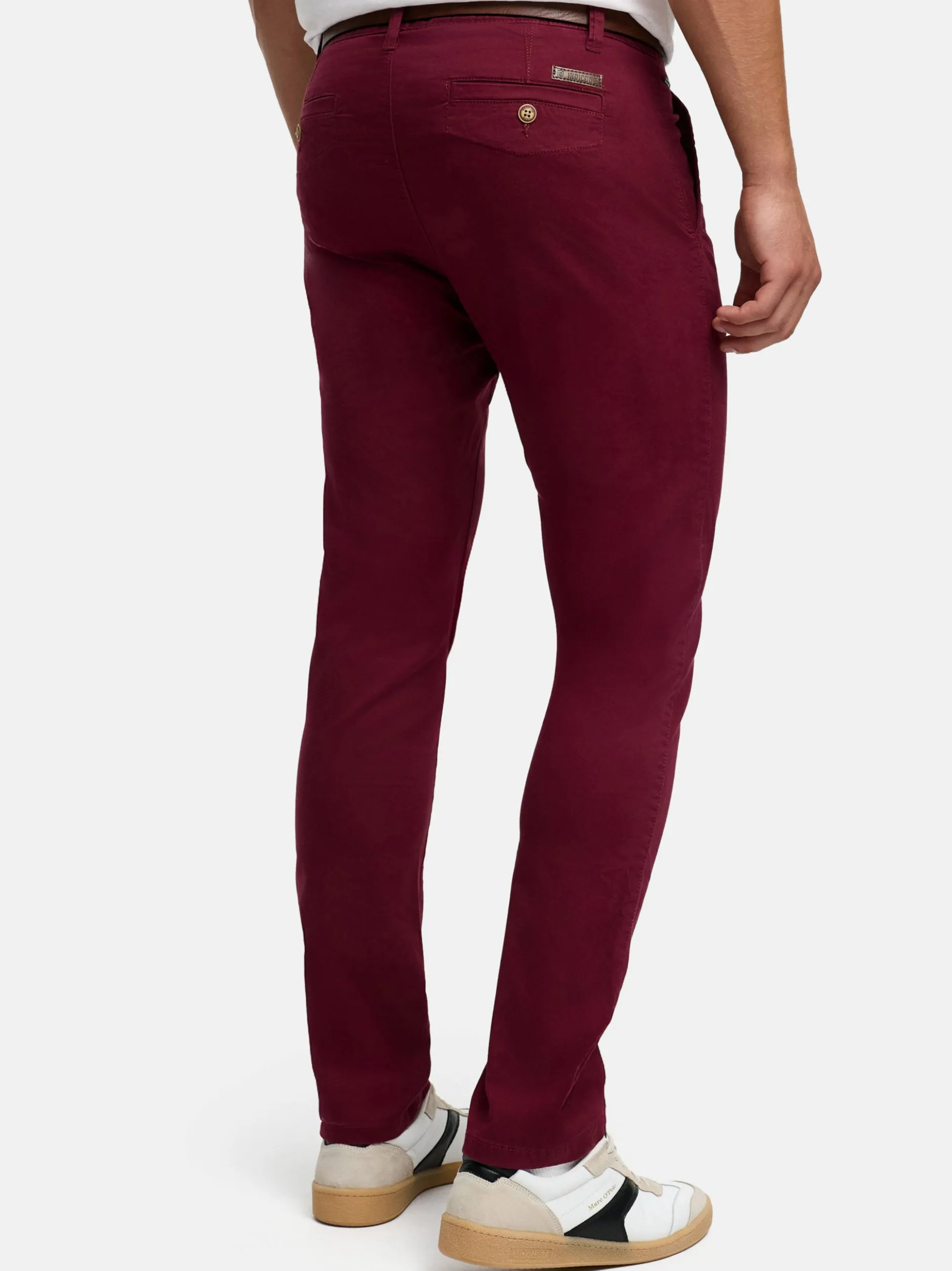 Indicode Herren Chinohose - INPilli in bordeaux rot