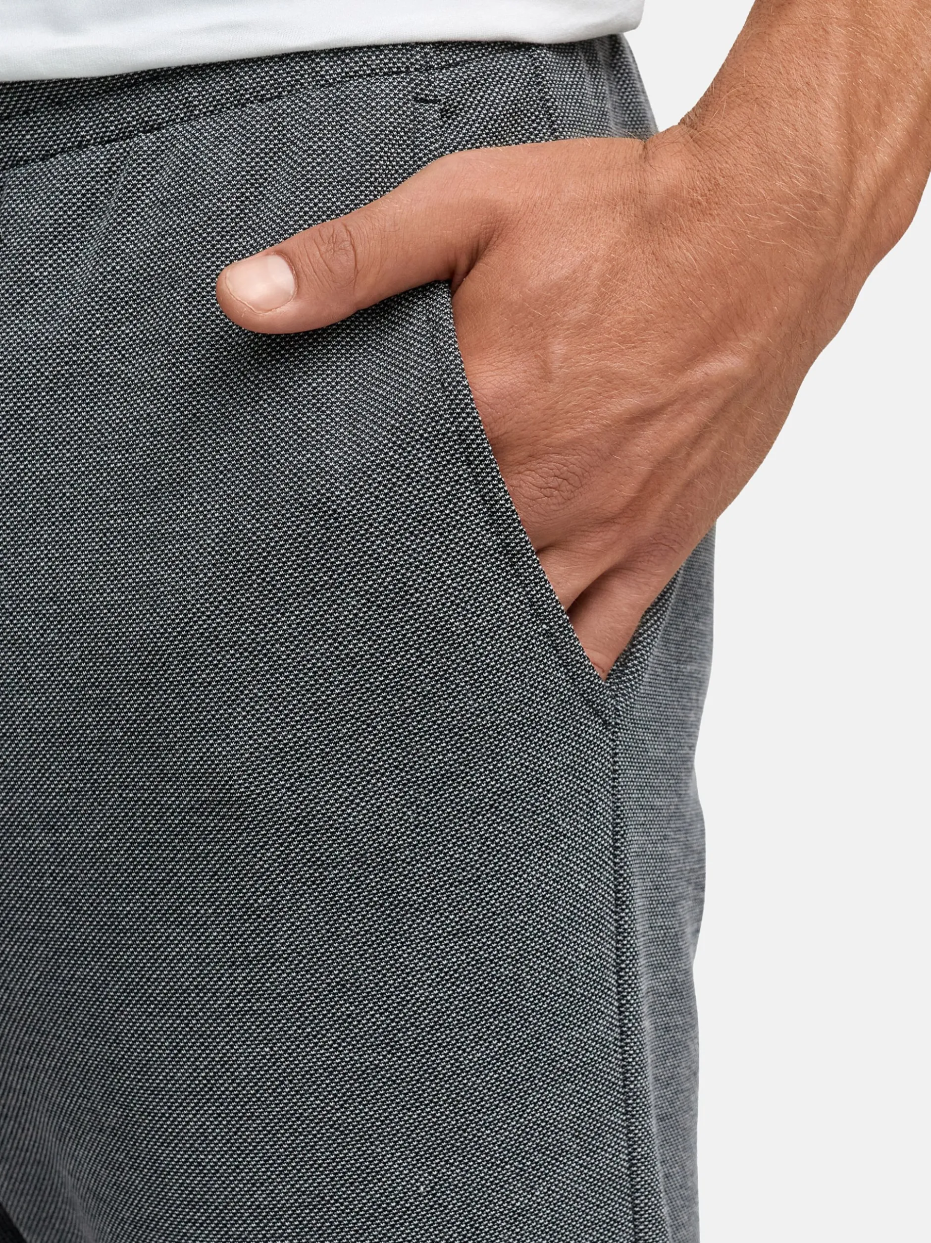 Indicode Herren Chinohose - INTovey Pant in anthrazit grau