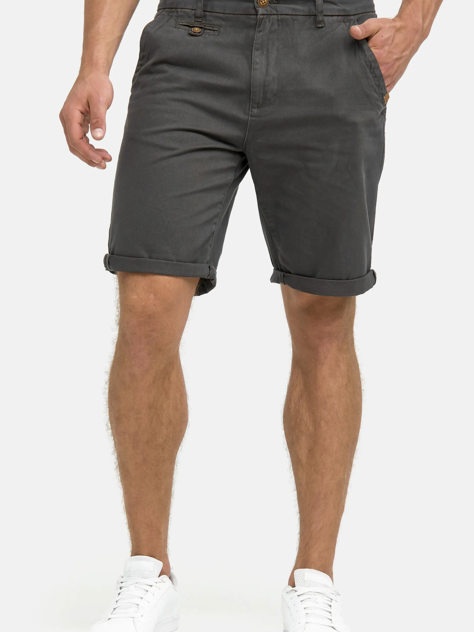 Indicode Herren Chino Shorts - Cuba in anthrazit