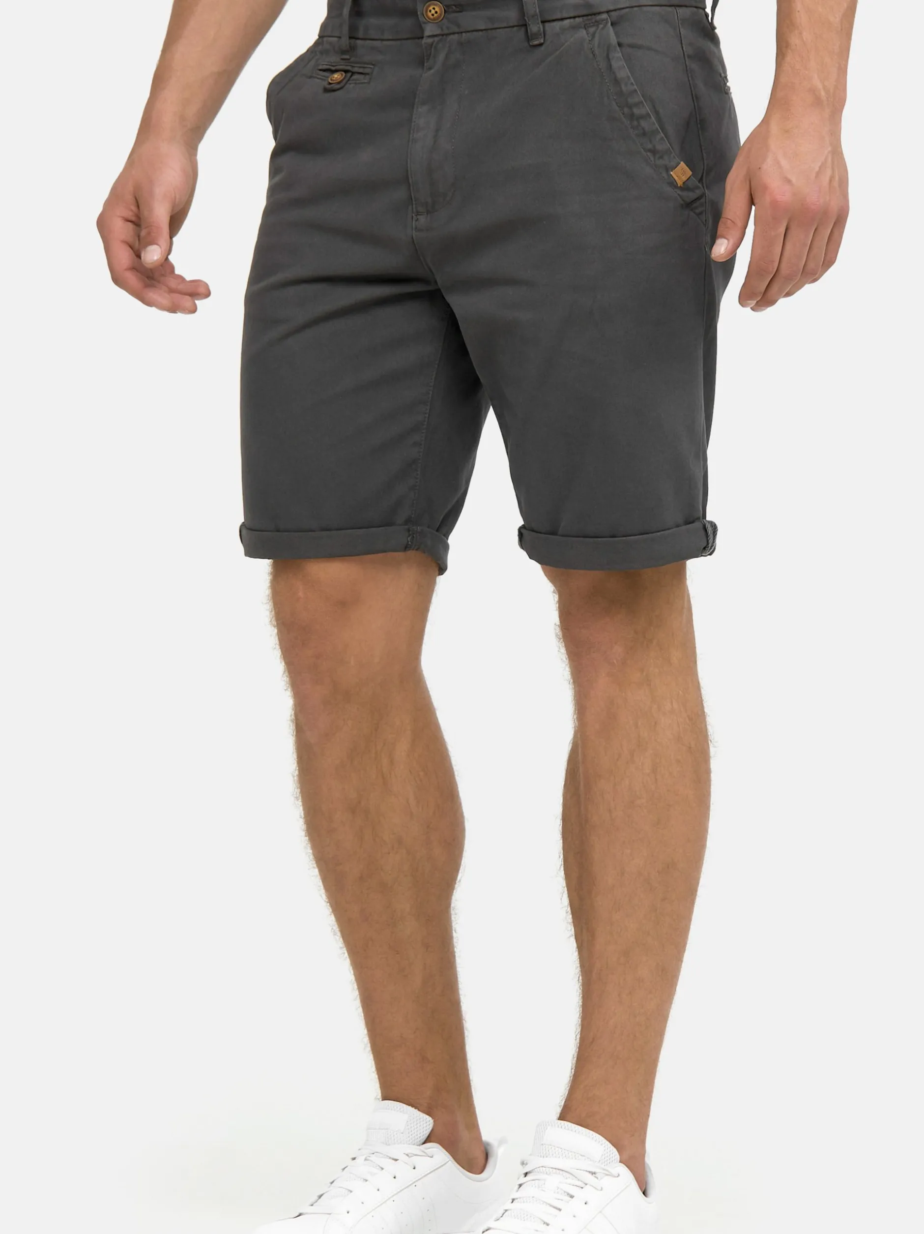 Indicode Herren Chino Shorts - Cuba in anthrazit