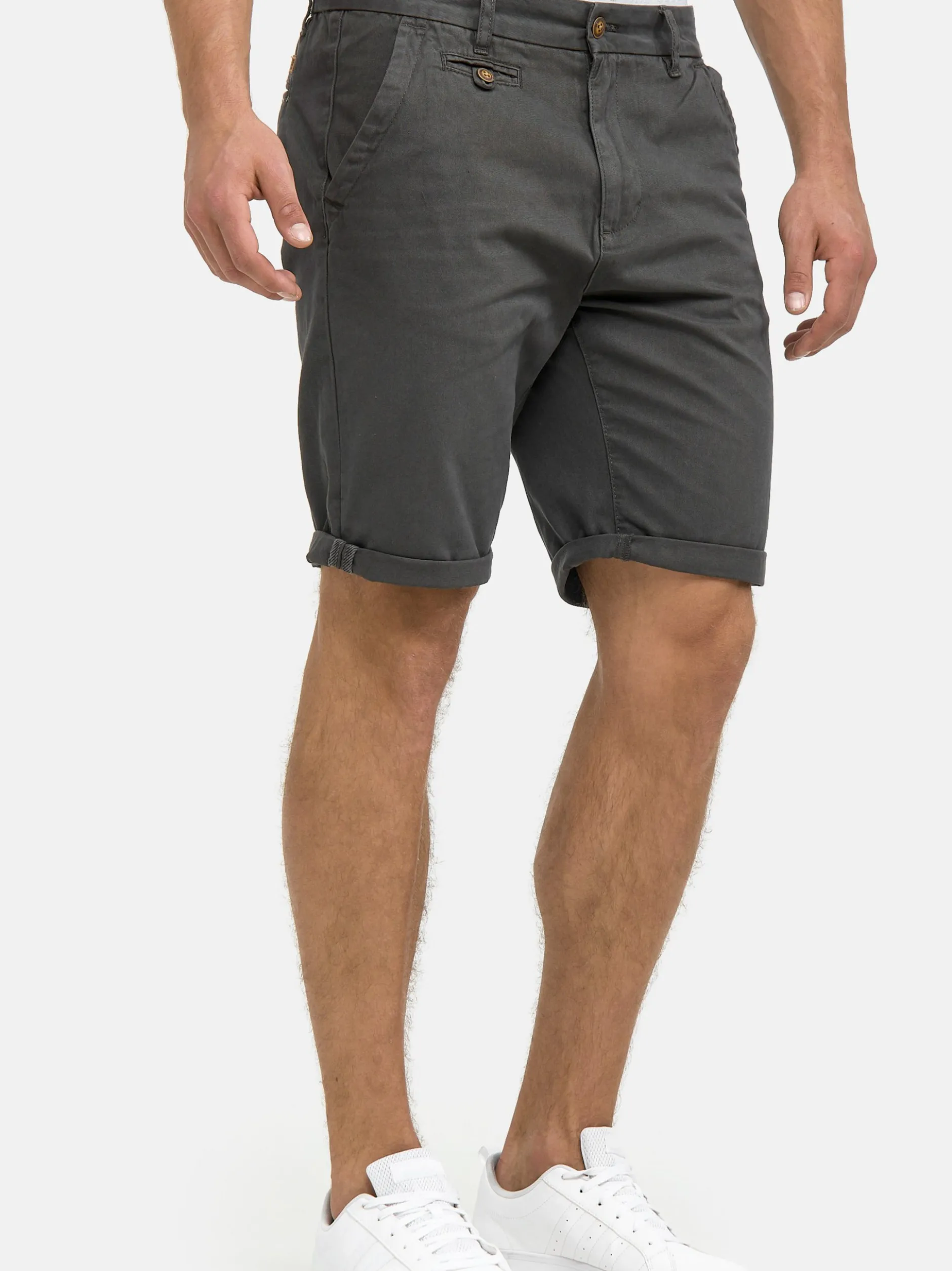 Indicode Herren Chino Shorts - Cuba in anthrazit