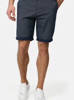 Indicode Herren Chino Shorts - Cuba in blau denim