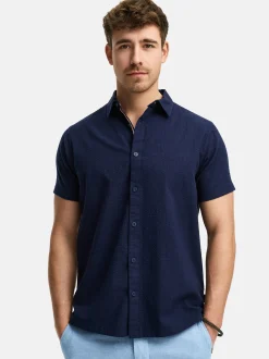 Indicode Herren Hemd Kurzarm - INMaribo in blau