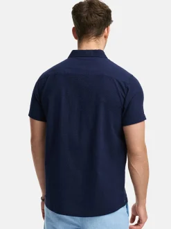 Indicode Herren Hemd Kurzarm - INMaribo in blau