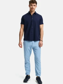Indicode Herren Hemd Kurzarm - INMaribo in blau