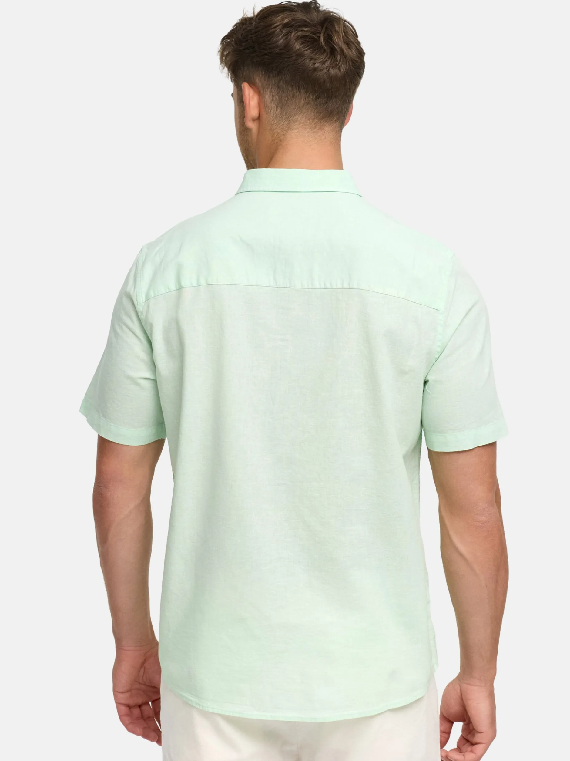 Indicode Herren Hemd Kurzarm - INCeppo in mint