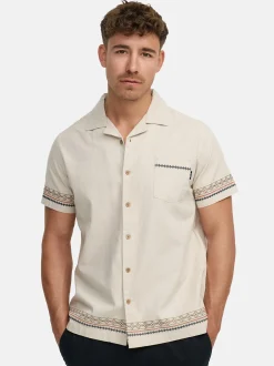 Indicode Herren Hemd Kurzarm - INCotta in beige taupe