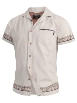 Indicode Herren Hemd Kurzarm - INCotta in beige taupe