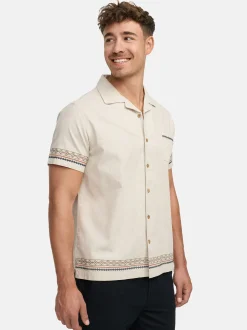 Indicode Herren Hemd Kurzarm - INCotta in beige taupe