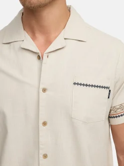 Indicode Herren Hemd Kurzarm - INCotta in beige taupe