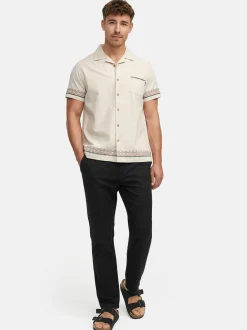 Indicode Herren Hemd Kurzarm - INCotta in beige taupe