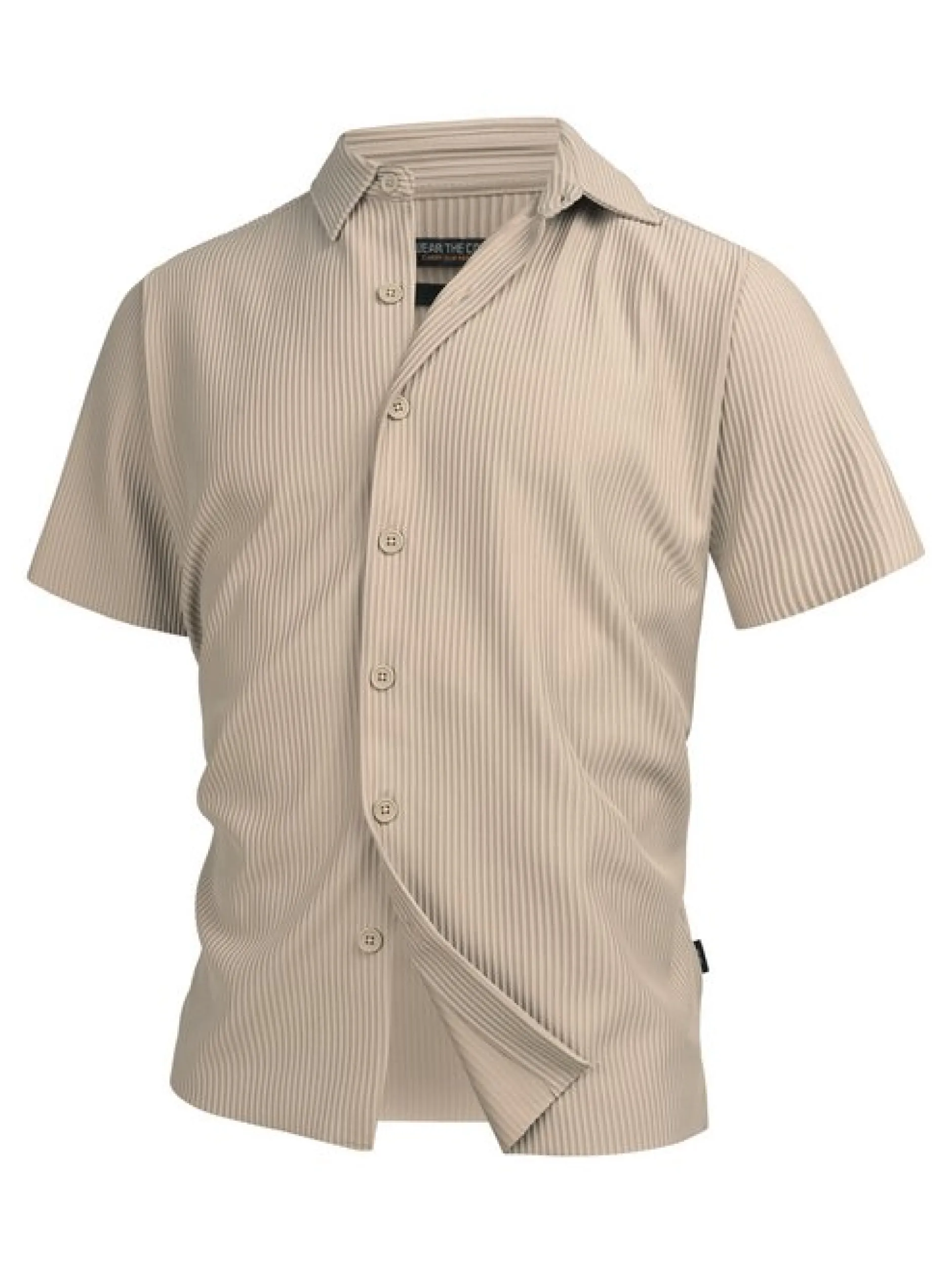 Indicode Herren Hemd Kurzarm - INLamgo in taupe beige