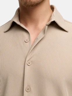 Indicode Herren Hemd Kurzarm - INLamgo in taupe beige