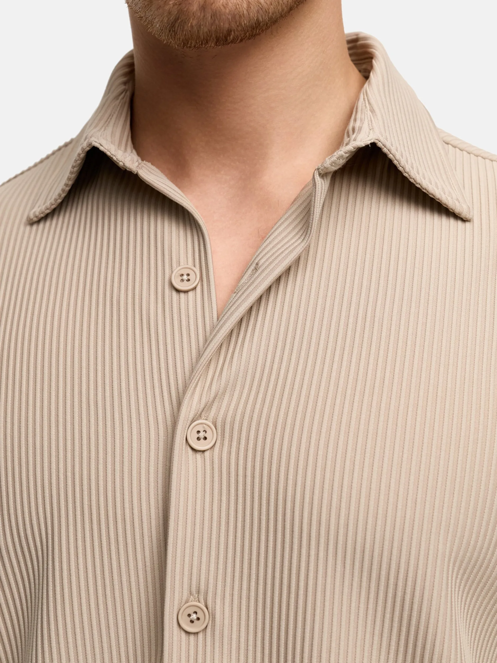 Indicode Herren Hemd Kurzarm - INLamgo in taupe beige