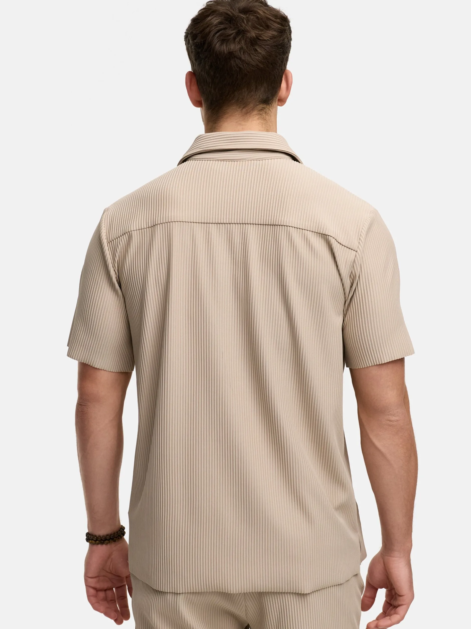 Indicode Herren Hemd Kurzarm - INLamgo in taupe beige