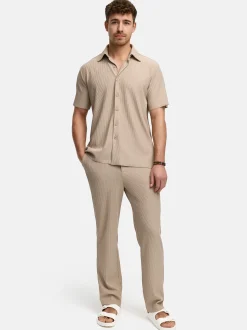 Indicode Herren Hemd Kurzarm - INLamgo in taupe beige