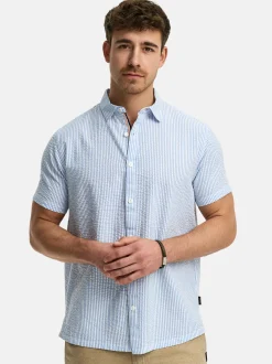 Indicode Herren Hemd Kurzarm - INMaribo in blau braun