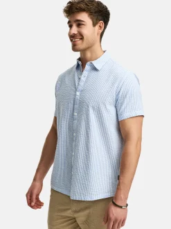 Indicode Herren Hemd Kurzarm - INMaribo in blau braun