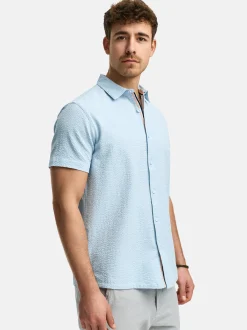 Indicode Herren Hemd Kurzarm - INMaribo in hellblau blau