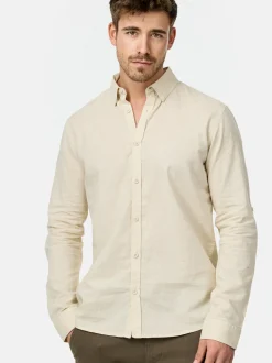 Indicode Herren Hemd Langarm - Brayden in beige sand