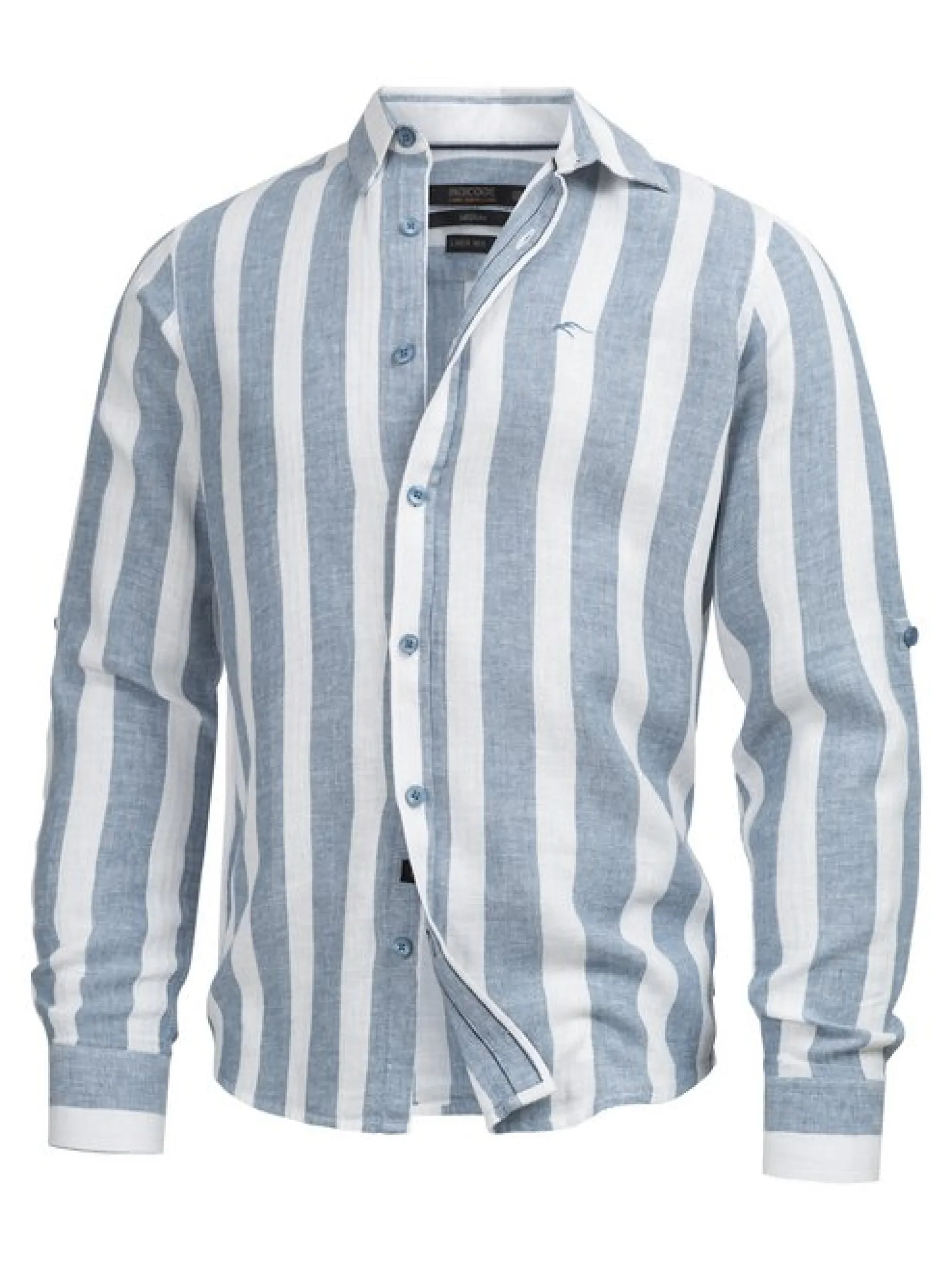 Indicode Herren Hemd Langarm - Brayden in blau