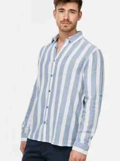 Indicode Herren Hemd Langarm - Brayden in blau