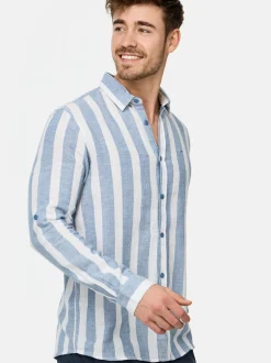 Indicode Herren Hemd Langarm - Brayden in blau