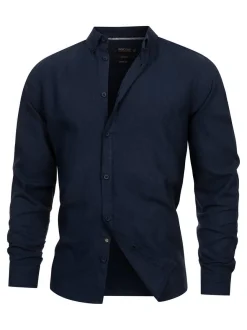 Indicode Herren Hemd Langarm - Brayden in marine