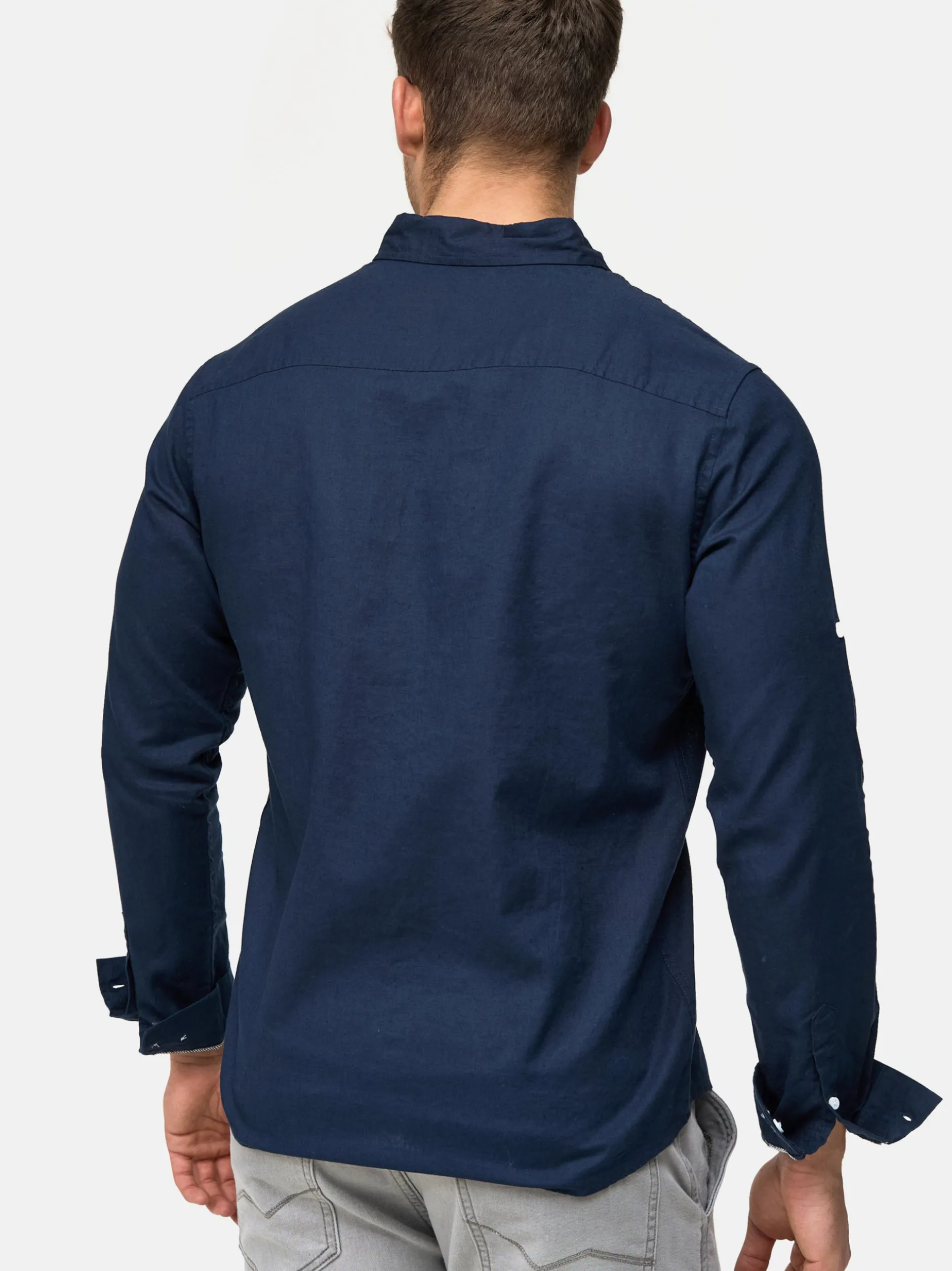 Indicode Herren Hemd Langarm - Brayden in marine