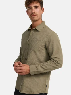 Indicode Herren Hemd Langarm - INCaix in beige grün