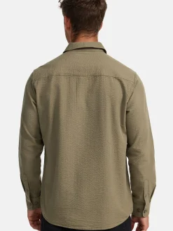 Indicode Herren Hemd Langarm - INCaix in beige grün