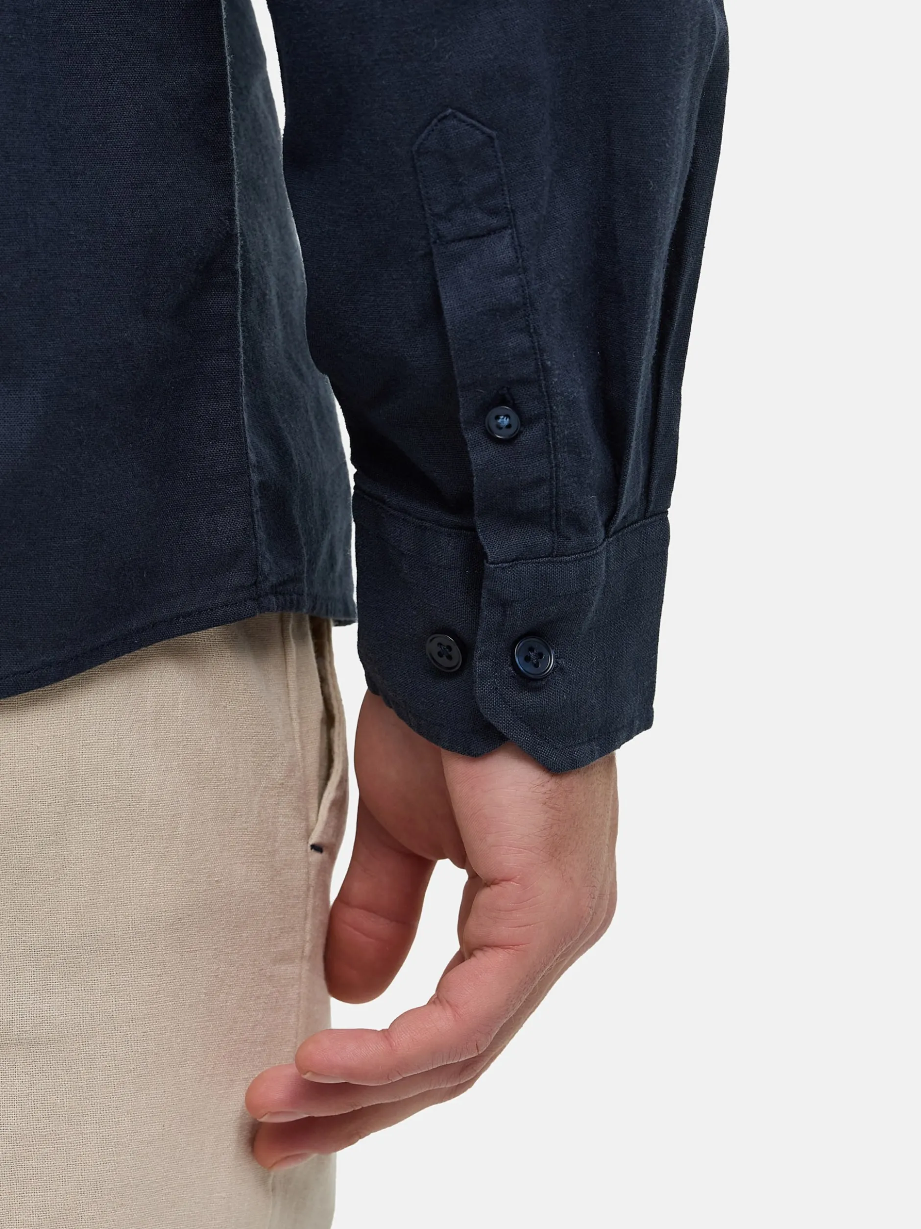 Indicode Herren Hemd Langarm - INCeppo in marine