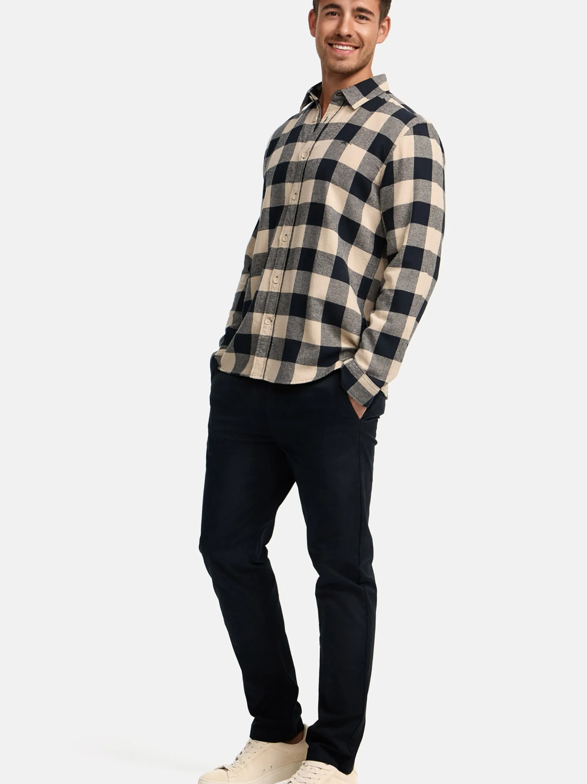 Indicode Herren Hemd Langarm - INGilman in beige